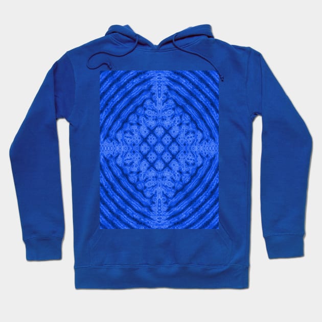 Blue Snowflake Kaleidoscope Fractal Hoodie by Art by Deborah Camp